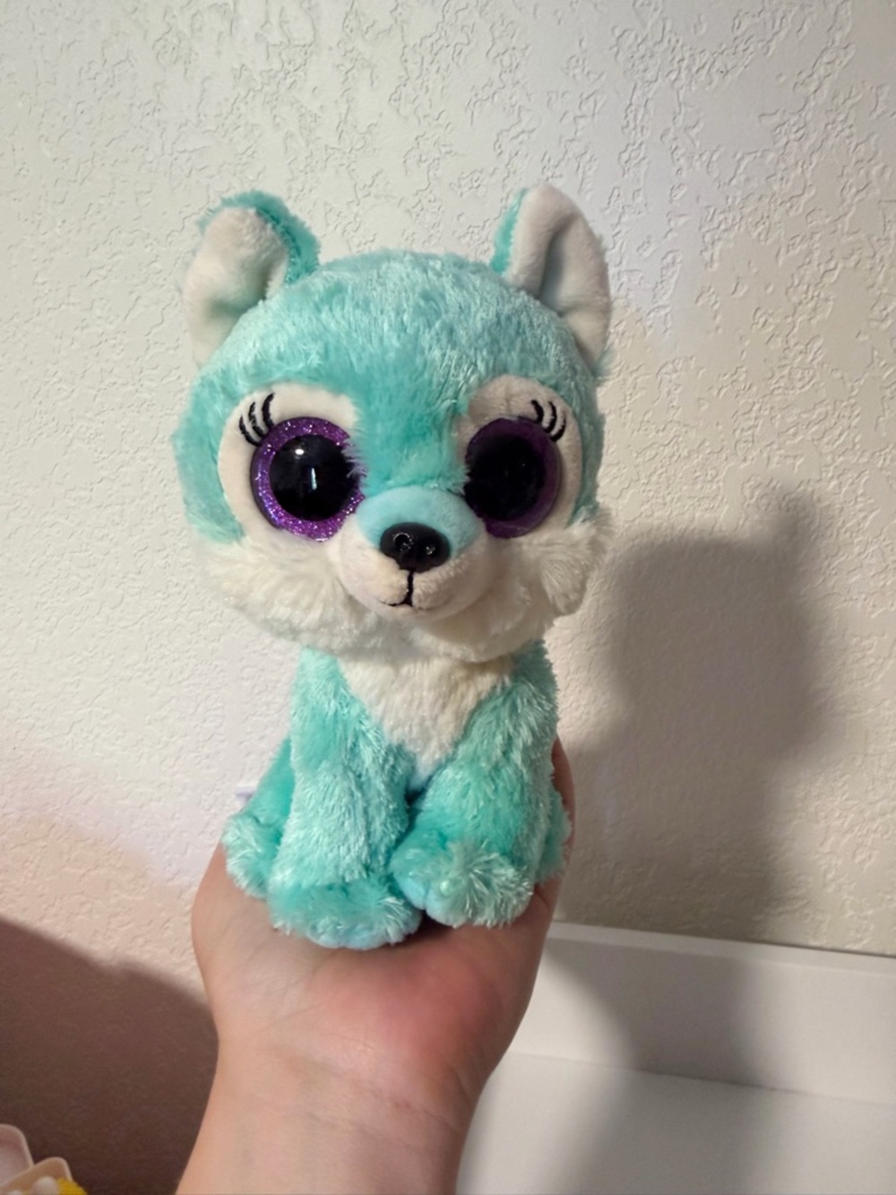 TY Beanie Boos Jade Plush Wolf Blue Purple Great Wolf Lodge Resort Exclusive 6"